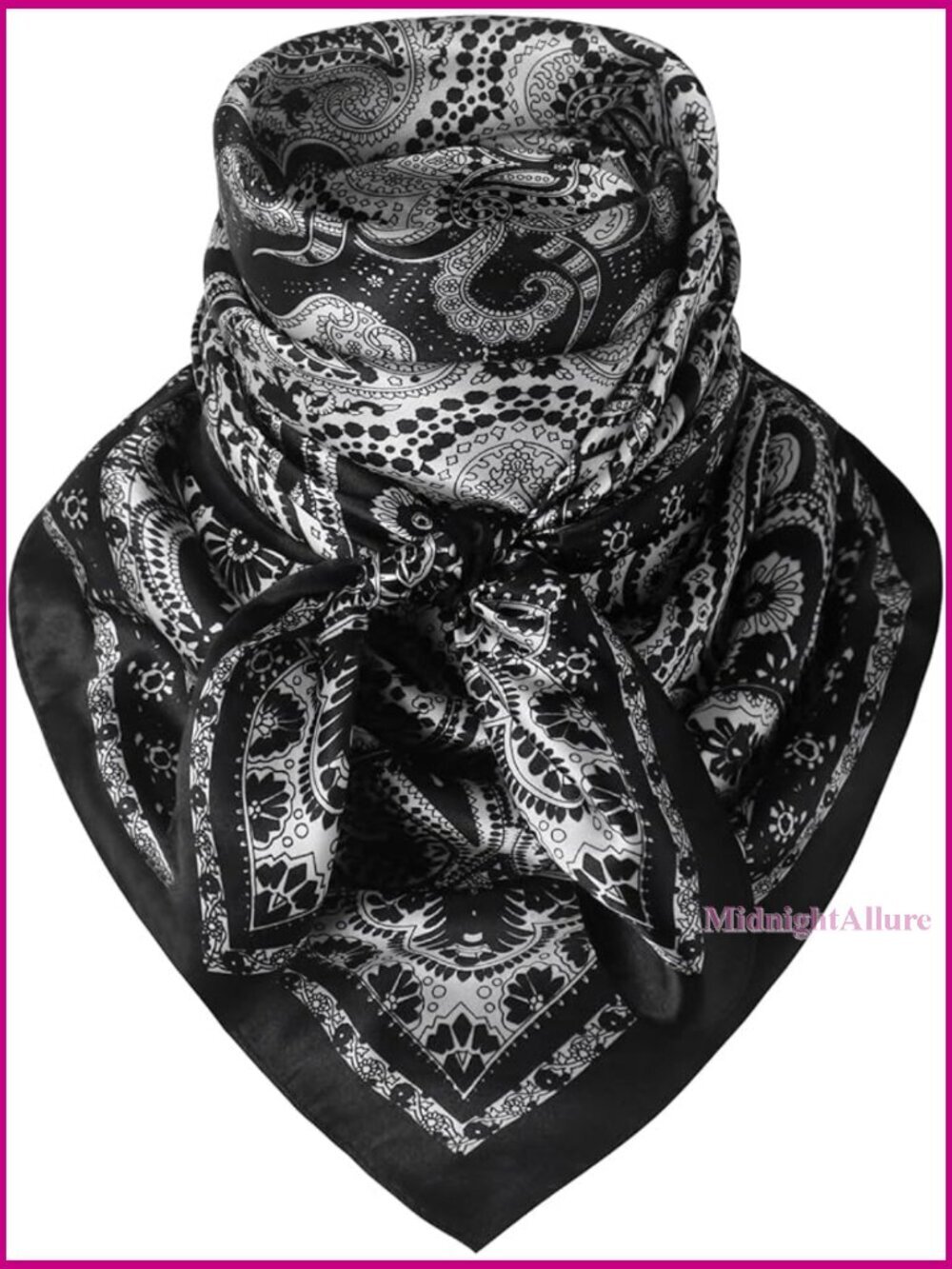 35 Inch Large Wild Rag Cowboy Bandana Scarf Silk Feel Neckerchief